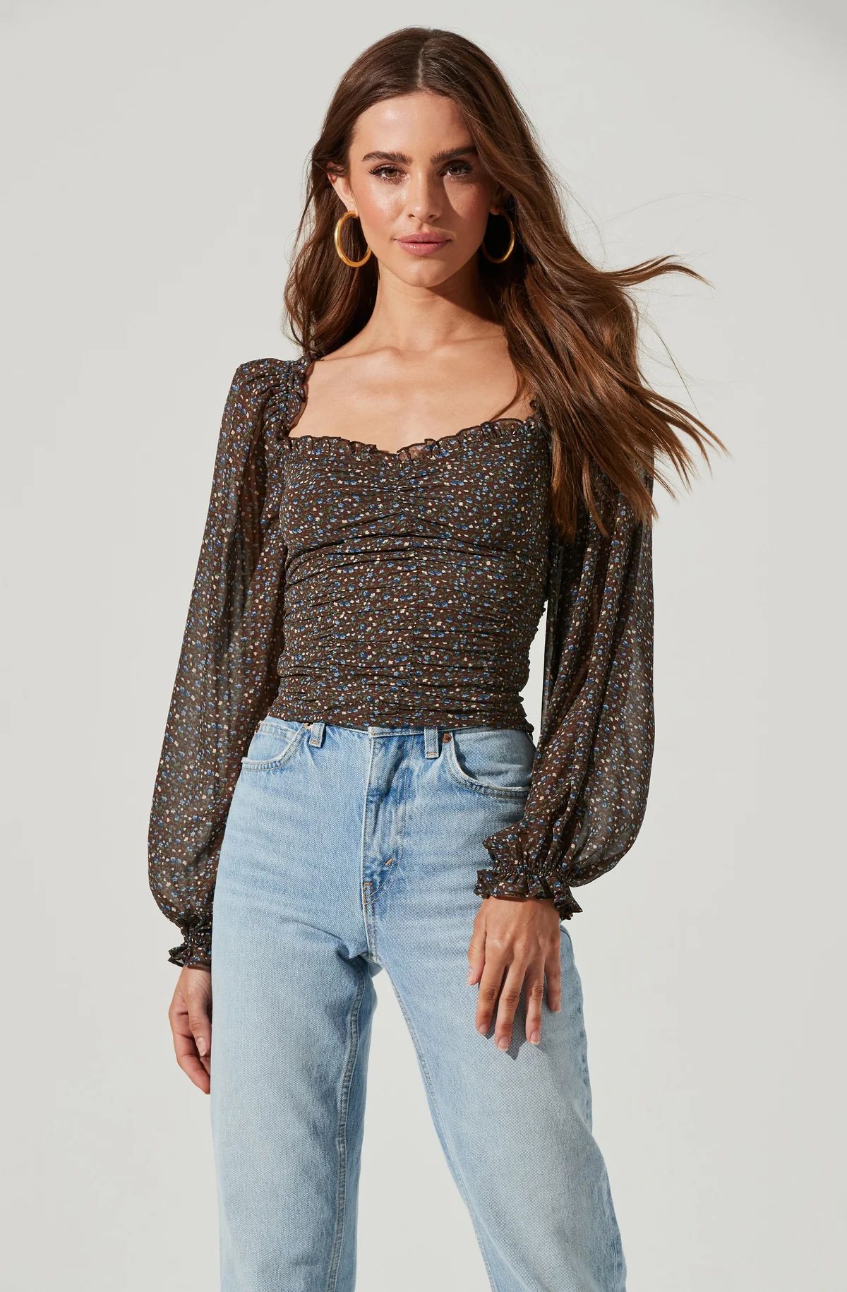 Sweetheart Neck Long Sleeve Top | ASTR The Label (US)