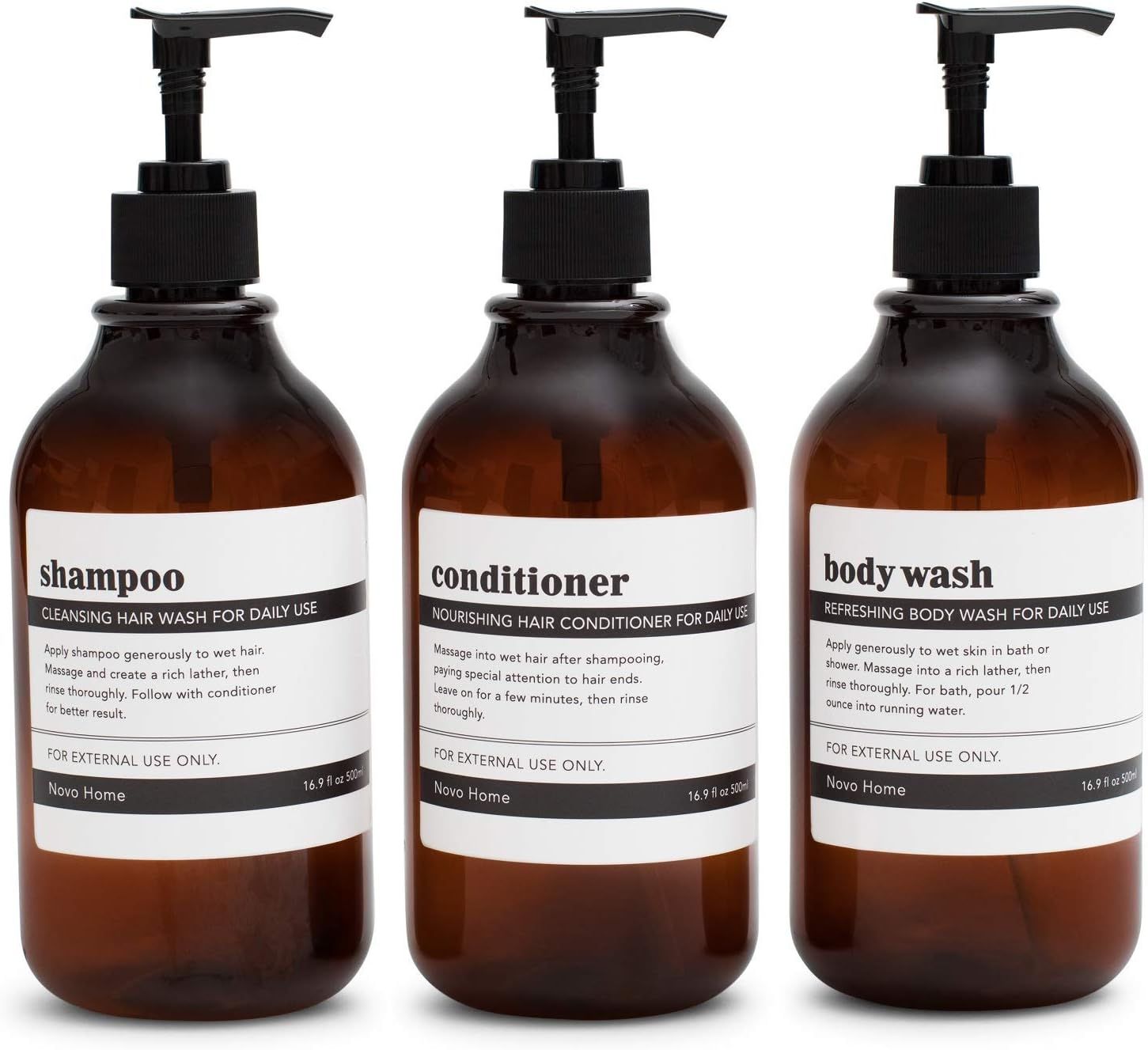 MaisoNovo Apothecary Dispenser Bottle for Bathroom and Kitchen - Refillable for Shampoo Lotion Oi... | Amazon (US)