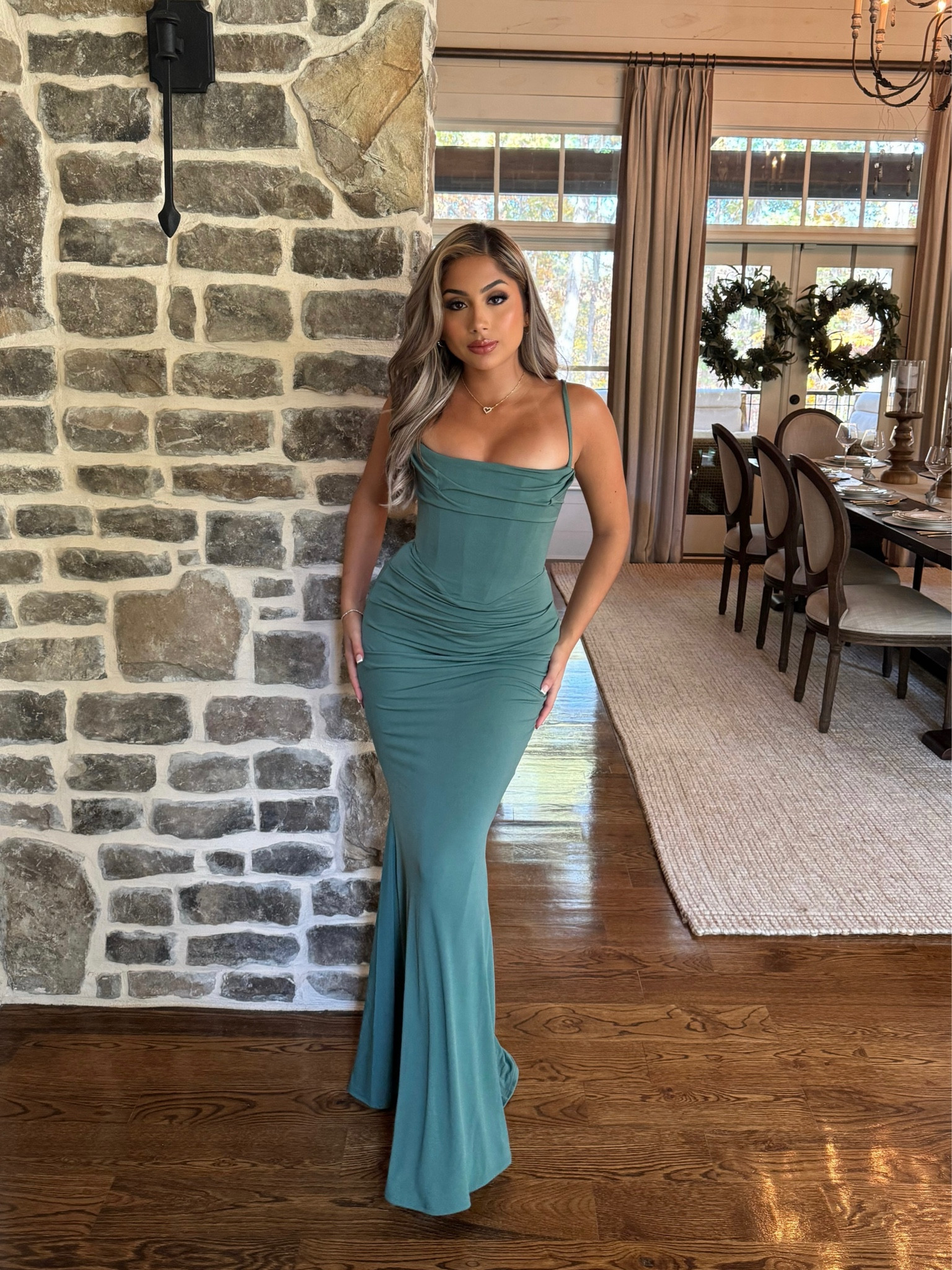 milena jersey corset maxi dress 'Milena' Almond Jersey Corset Maxi Dress