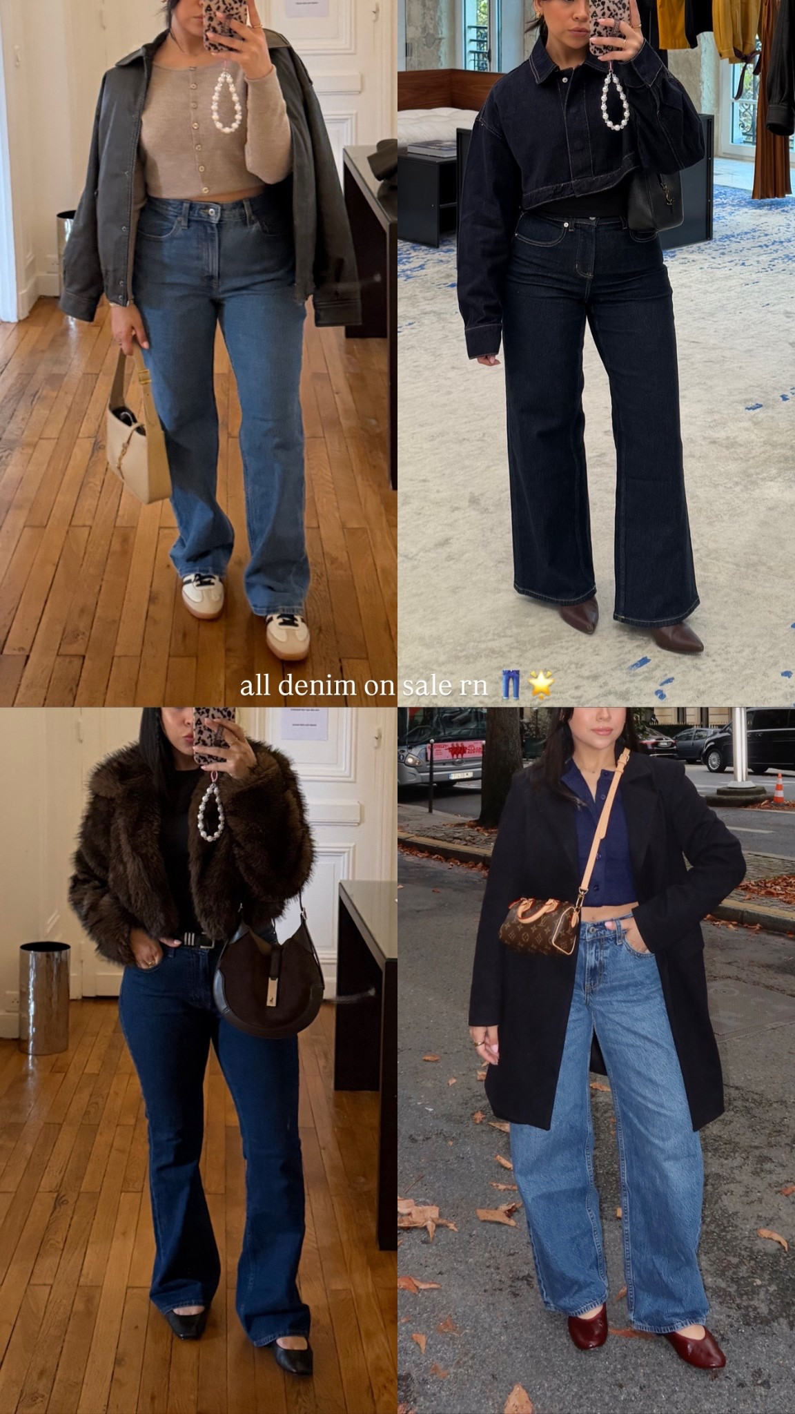 Abercrombie jeans 
Spanx jeans 
Petite friendly denim 
Top left: 25 short 
Top right: xs short 
Bottom left: 26 short 
Bottom right: 25 short 

#LTKSaleAlert #LTKCyberWeek #LTKFindsUnder100