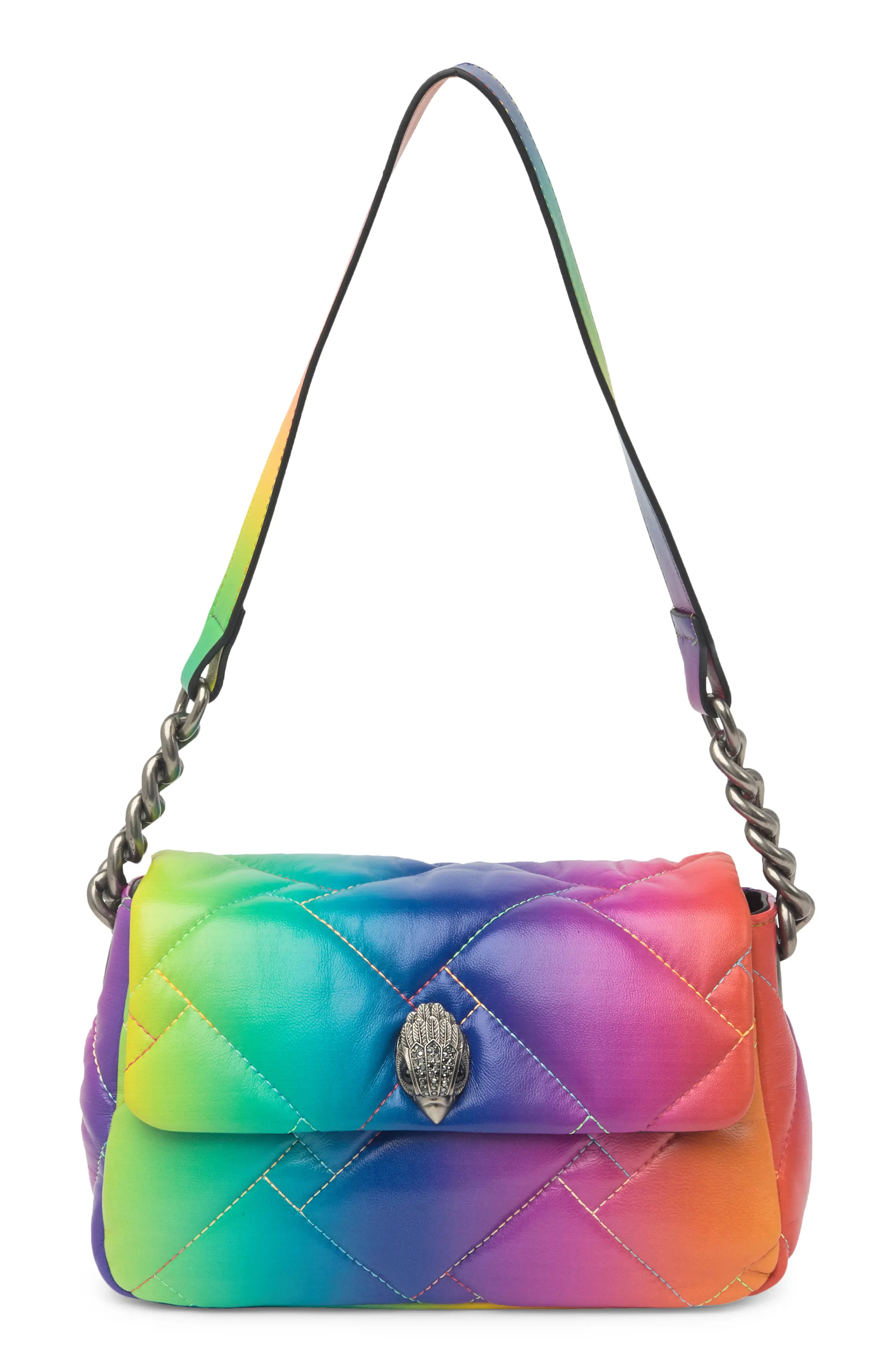 Kurt Geiger London Medium Kensington Quilted Leather Shoulder Bag in Blue Multi Color at Nordstrom | Nordstrom