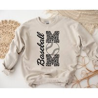 Baseball Mom Sweatshirt, Leopard Shirt, Gift For Mom, Season Outfit, Mother Idea, Game Day Sweatshirt | Etsy (US)