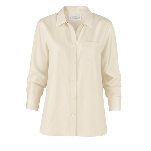 The Shirt by Rochelle Behrens The Silk Shirt in Cream at Nordstrom, Size Large | Nordstrom
