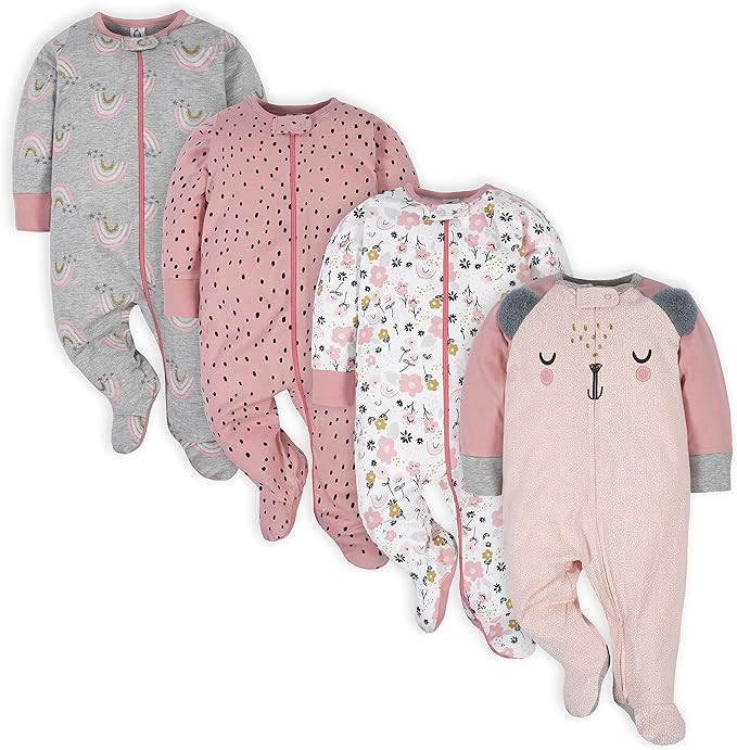 Gerber Baby Girls 4 Pack Sleep 'N Play Footie | Amazon (US)