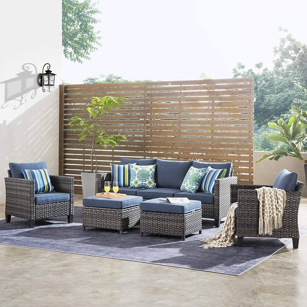 ovios 5 Piece Patio Furniture, Outdoor Furniture Sets, Modern Wicker Patio Furniture Sectional an... | Amazon (US)