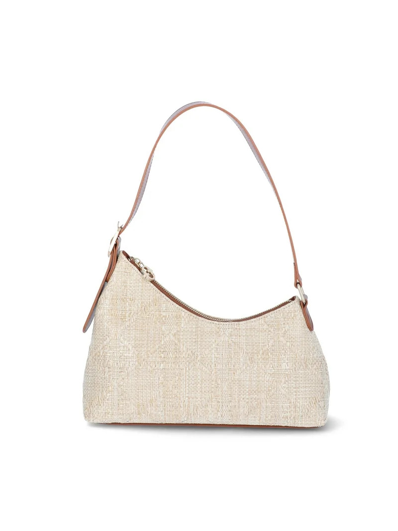 Time and Tru Women's Ashlyn Shoulder Handbag, Woven/Cognac | Walmart (US)