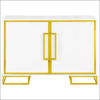 White And Gold 2-Door Accent Cabinet | Wayfair North America
