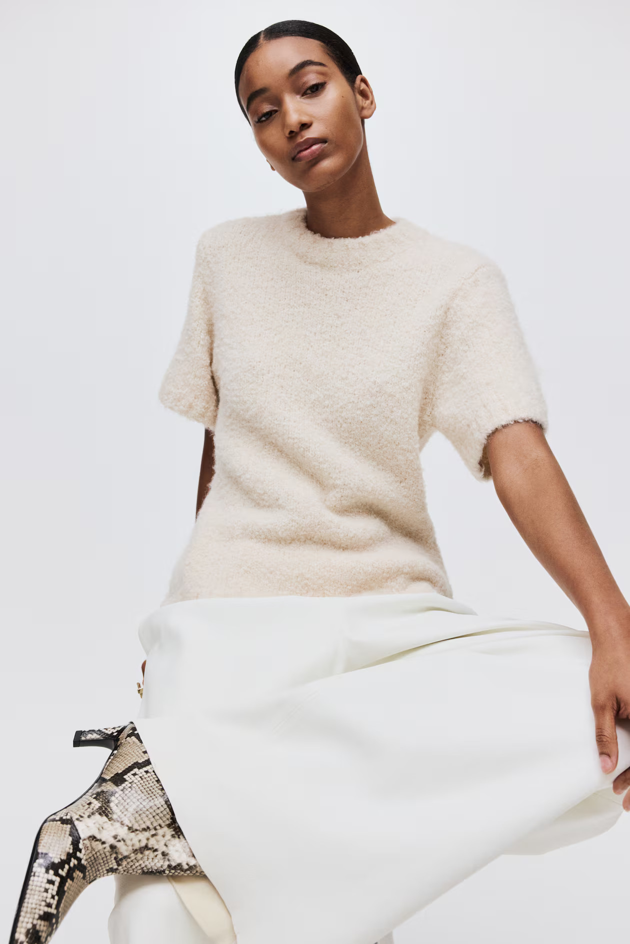 Bouclé-Knit T-Shirt | H&M (US + CA)