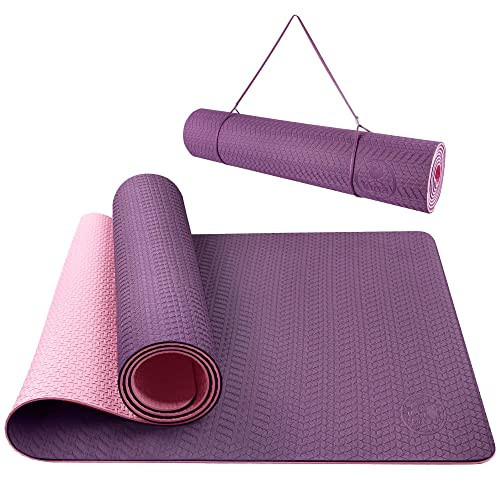 IUGA Yoga Mat Non Slip Anti-tear Yoga Mats Eco Friendly Hot Yoga Mat Thick Workout & Exercise Mat for Yoga, Pilates and Fitness (72"x 24"x 6mm) | Amazon (US)