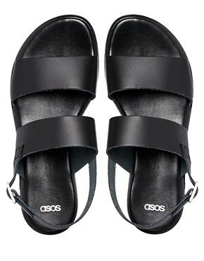ASOS FAMOUS LAST WORDS Leather Flat Sandals | Asos AU
