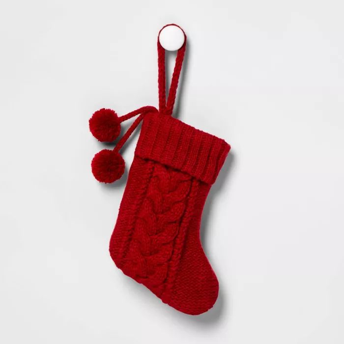 Mini Cable Knit Christmas Stocking Red - Wondershop&#8482; | Target