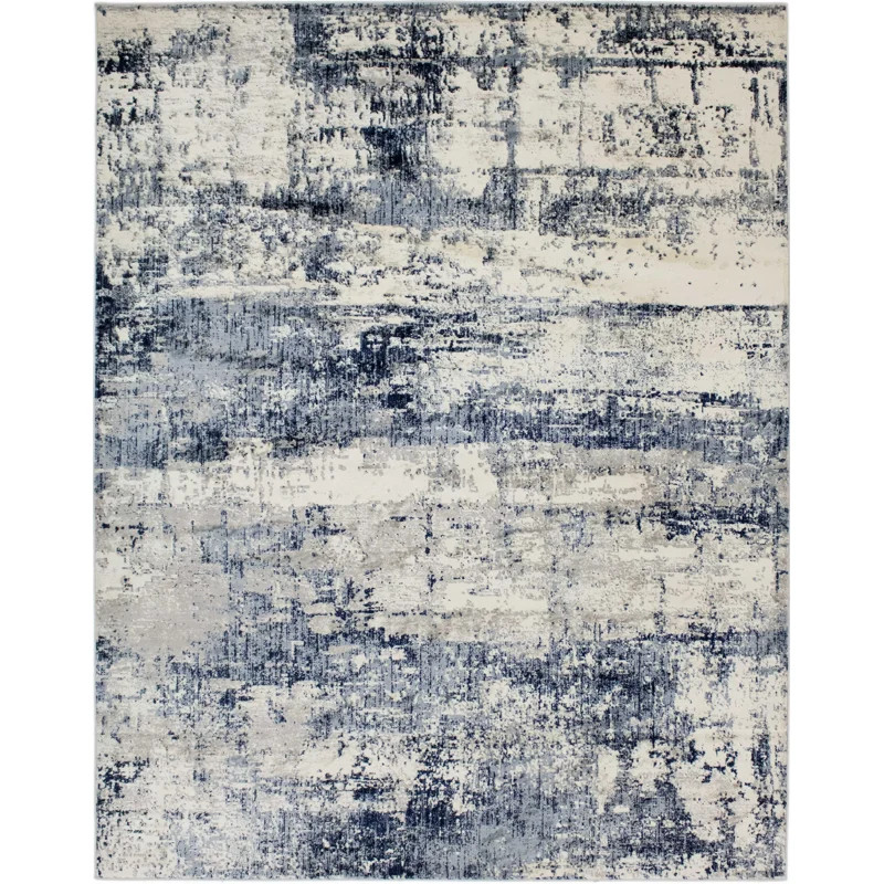Kelson Abstract Ivory/Blue Area Rug | Wayfair North America
