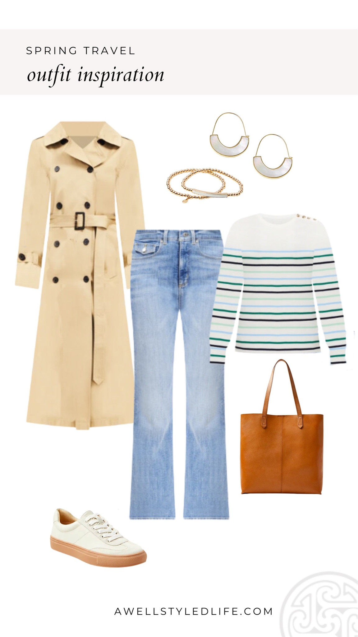 I headed to Loft for some travel wardrobe inspiration, and this pretty striped sweater caught my eye immediately. I love the spring colors, and the lightweight sweater is perfect for spring. I paired it with the kick crop jeans in this pretty medium wash. The jeans come in regular, petite and tall lengths in sizes 24-35/36. I love a cropped jean in the spring, and these will be a great addition to your spring wardrobe. I had to add this full-length trench, and some cute sneakers with fun jewelry round out this casual outfit.

#fashion #fashionover50 #fashionover60 #loft #loftfashion #springfashion #springoutfit #stripedsweater #kickflarejeans #trenchcoatforwomen #trenchcoat

#LTKfindsunder50 #LTKSeasonal #LTKstyletip