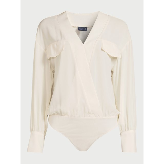 Scoop Women’s Shirt Bodysuit with Long Sleeves, Sizes XS-XXL | Walmart (US)