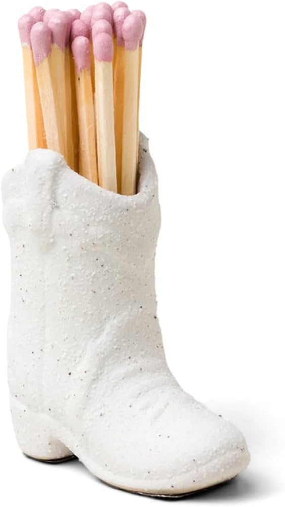 Amazon.com: Cowboy Boot Match Holder, Lovely Ceramic Boot Match Holder with Striker, Cute Match H... | Amazon (US)