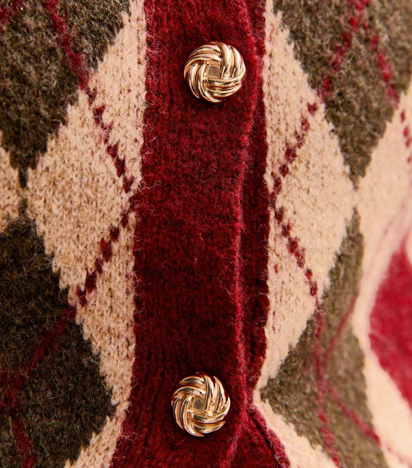 Red Argyle Long Sleeve Knit Cardigan | New Look | New Look (UK)