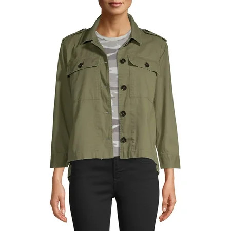 Alexander Jordan Women's Fray Hem Utility Jacket | Walmart (US)