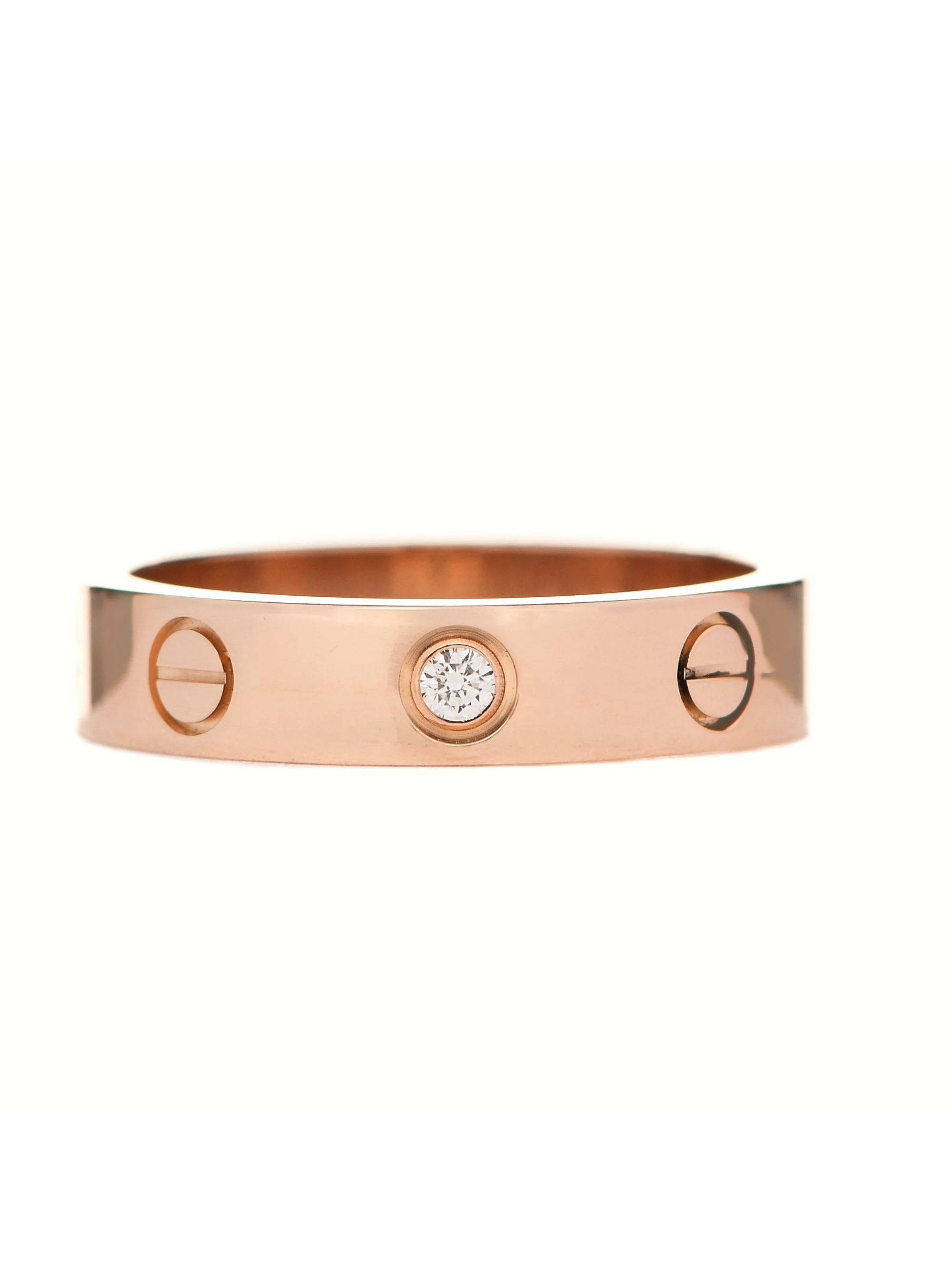 Cartier Love One Diamond Wedding Band Ring 18K Rose Gold Size 50 US 5.5 - Walmart.com | Walmart (US)