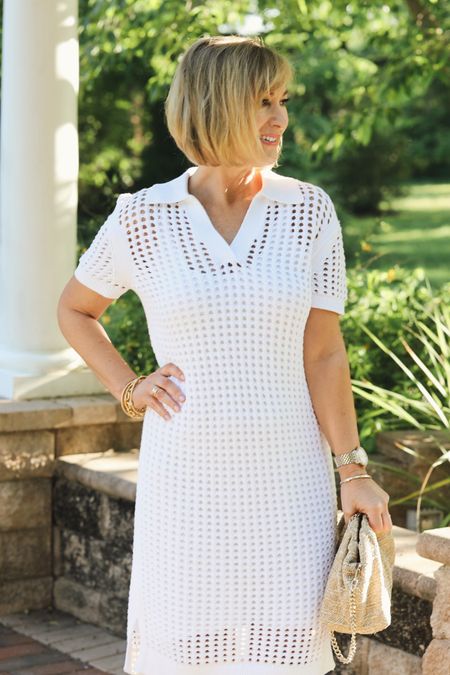 Organic cotton open stitch dress. Comes in white and brick! Wearing the XS and I’m 5’3”. 40% off TODAY ONLYY

#LTKOver40 #LTKSaleAlert