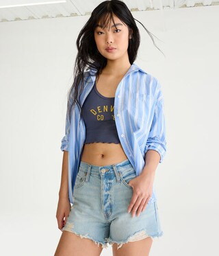'90s High-Rise Denim Cutoff Shorts | Aeropostale