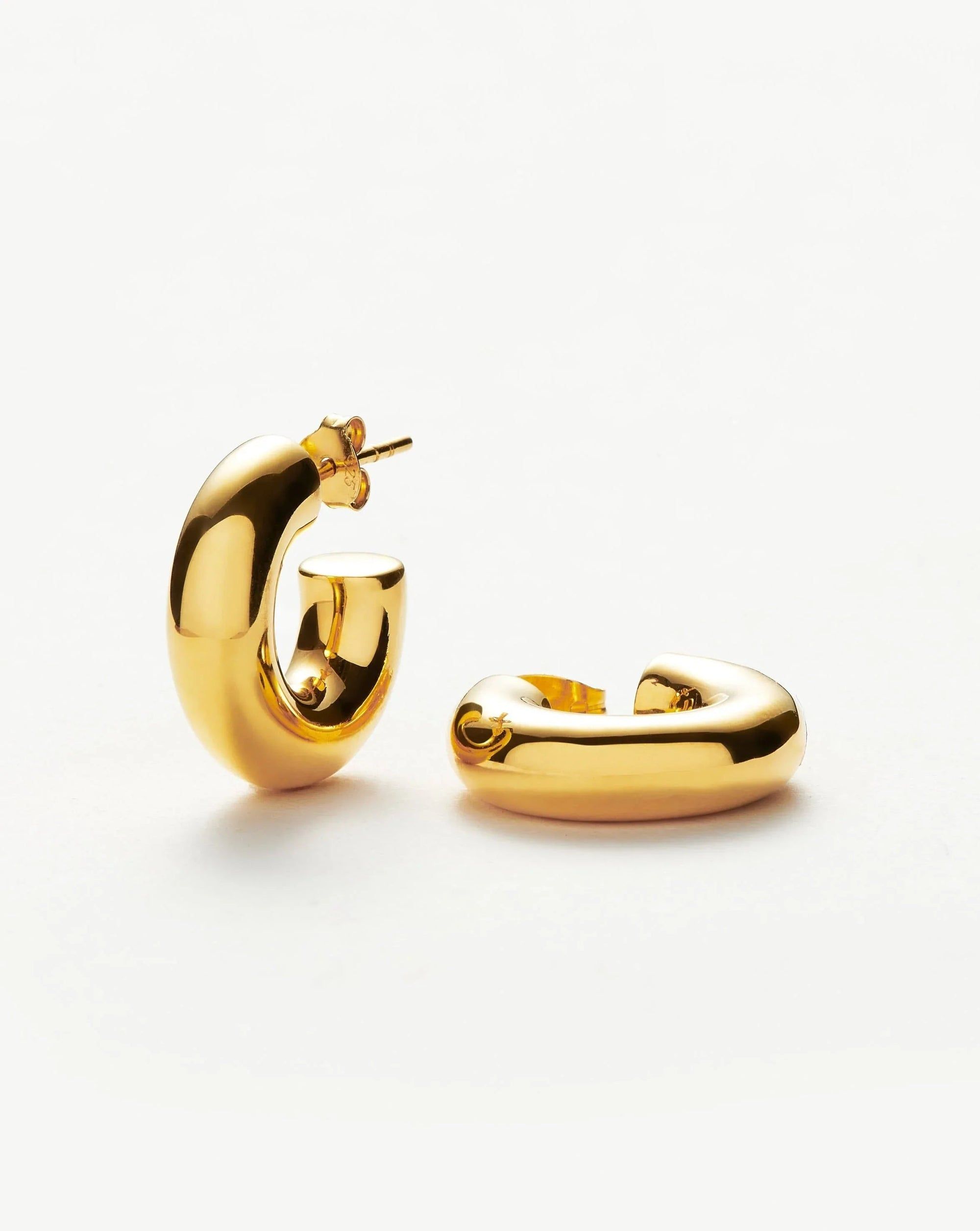 Medium Chubby Hoop Earrings | 18ct Gold Plated | MIssoma UK