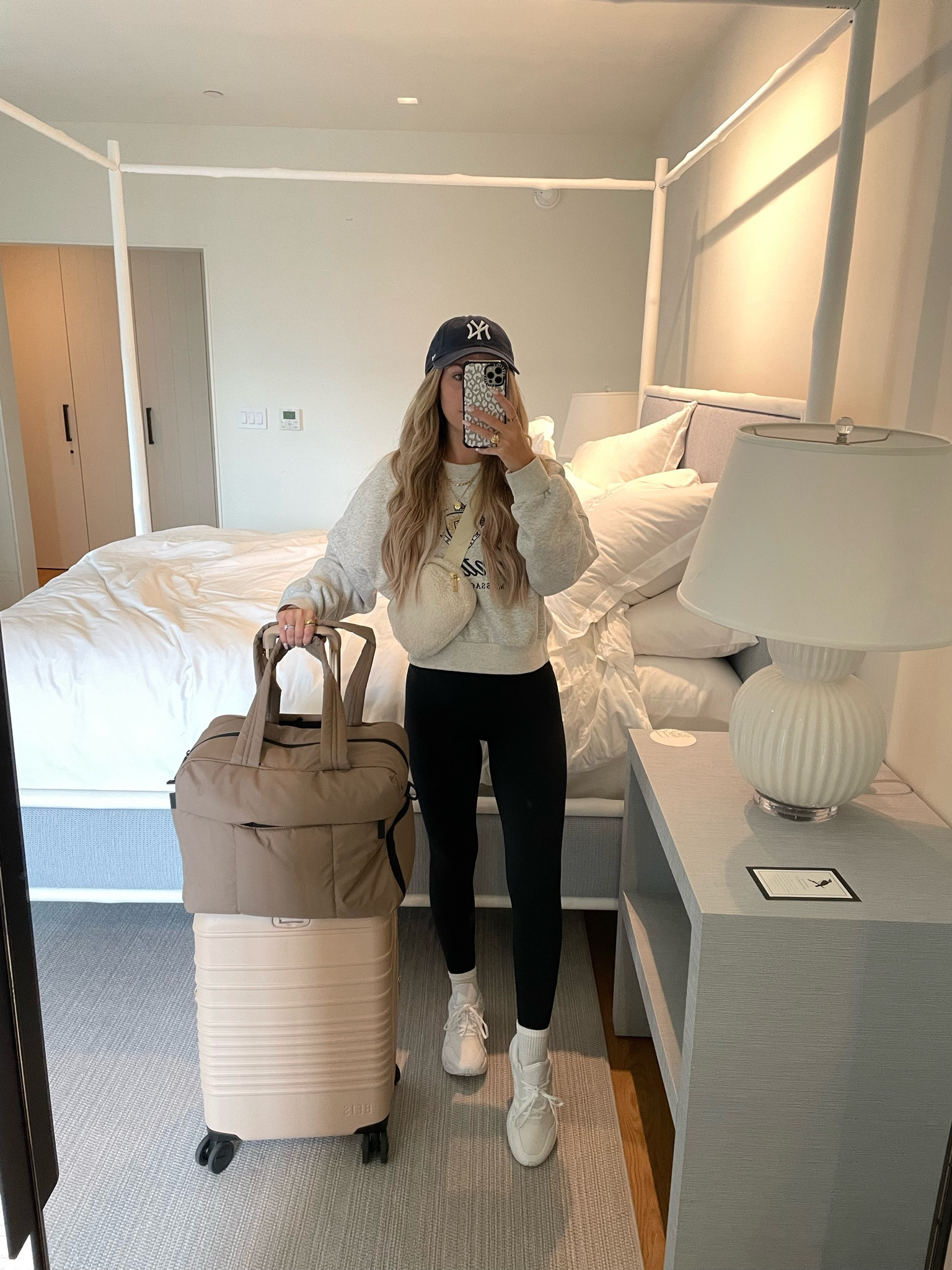 Travel day outfit 🫶🏼 I always go for comfort! I also upgraded my luggage and it has been a game changer 👏🏽 the quality of the Beis luggage and calpak luka duffel is unreal and both hold so much!

#LTKunder50 #LTKstyletip #LTKtravel