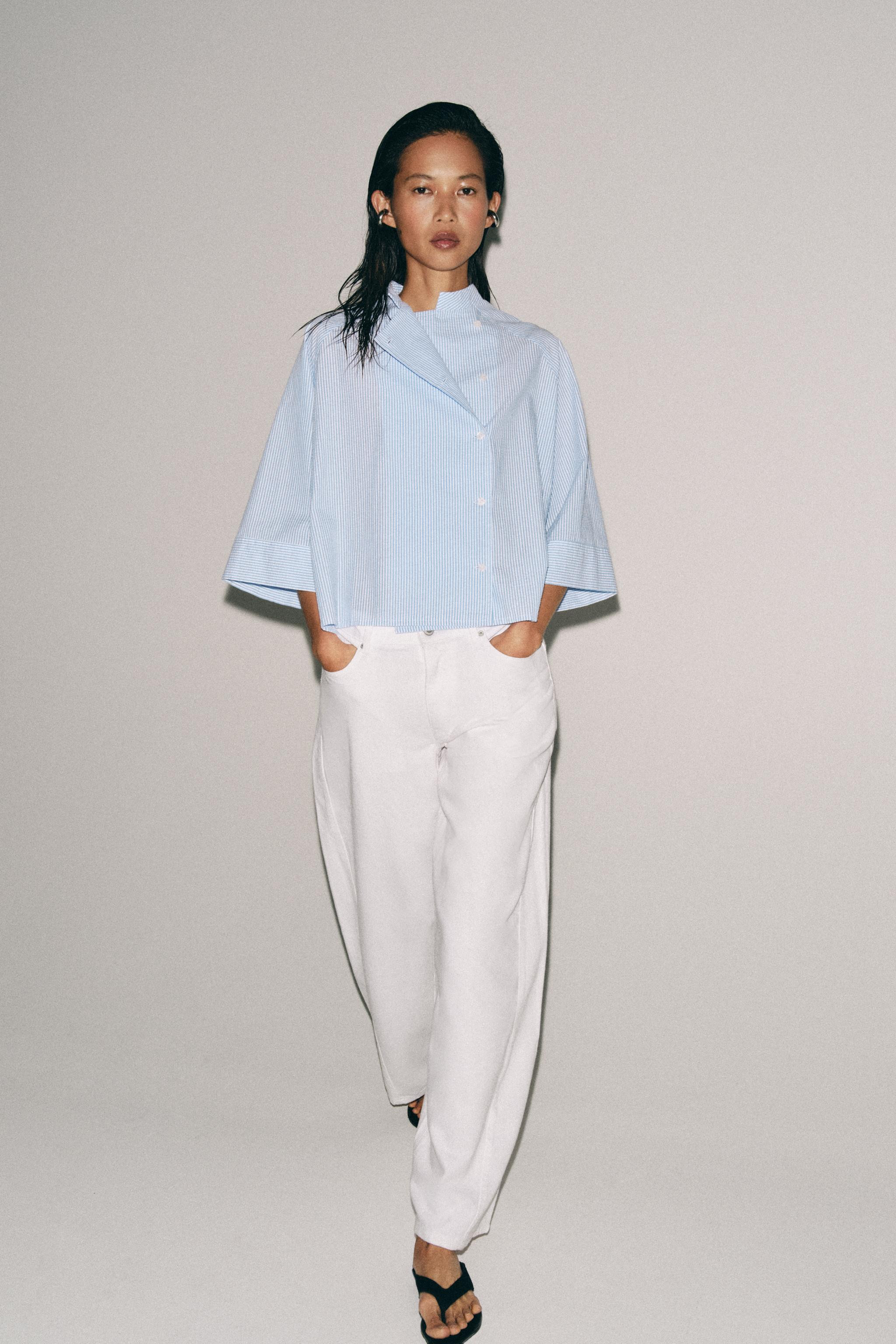 ASYMMETRIC STRIPED SHIRT ZW COLLECTION | Zara US