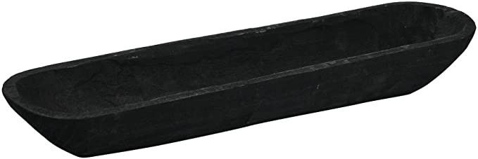 Creative Co-Op Decorative Paulownia Wood Bowl, Black Tray | Amazon (US)