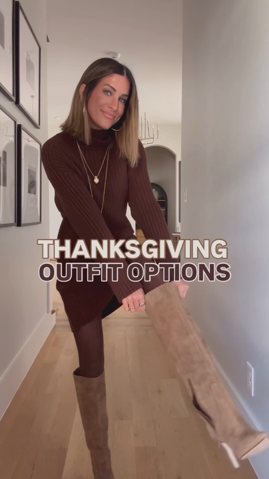 Cute and still super comfy!!🤎
SIZING:
Dress (xs)
Stripes sweater (small)
Vest (xs)
Long sleeve top (xs)
Brown sweater (medium)
Taupe sweater (medium)
Cardigan (small)#LTKStyleTip 

#LTKHoliday #LTKSeasonal