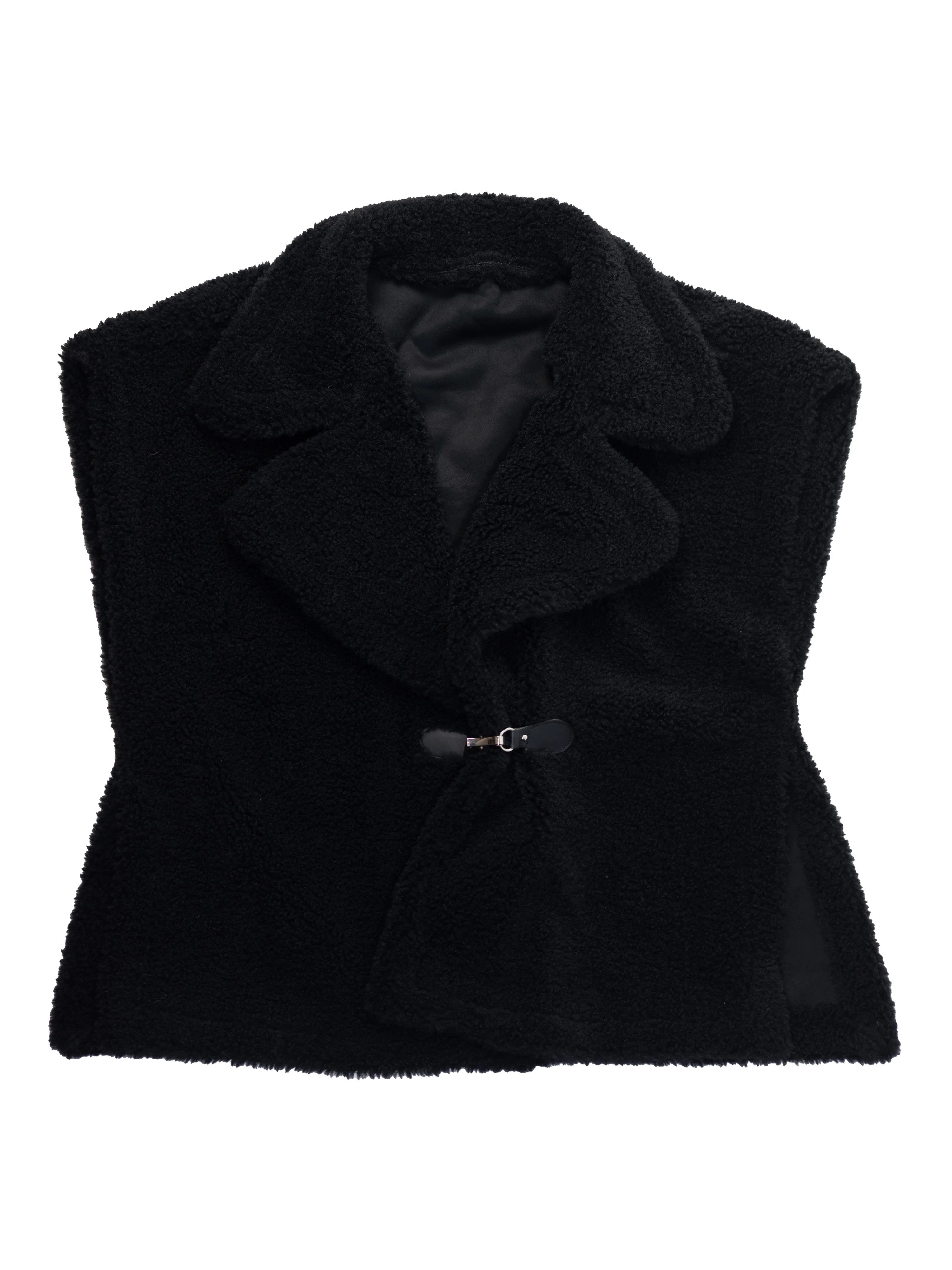Time and Tru Womens Faux Shearling Vest, Black | Walmart (US)