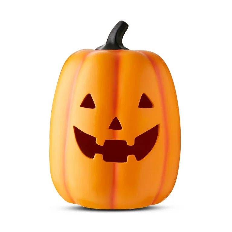 Halloween Tall Orange Ceramic Clay Jack-o'-Lantern Outdoor Decoration, 13.4 in, by Way to Celebra... | Walmart (US)