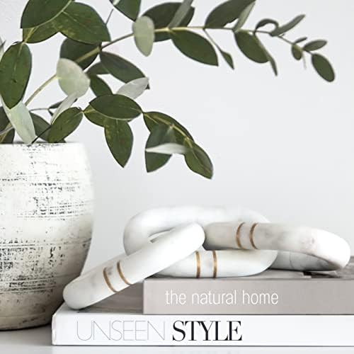 STRONA 12" White Marble Chain Link Decor, Coffee Table Decor, Suits All Home Styles - Rustic Farm... | Amazon (US)