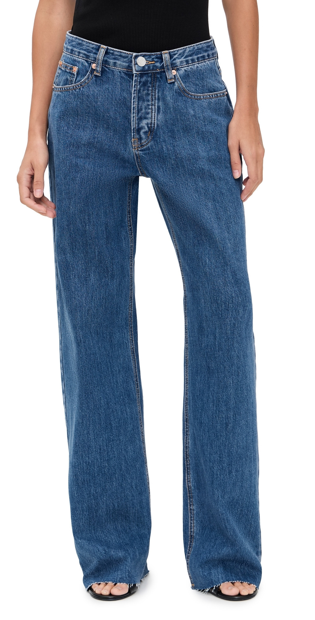 PARKE Low Rise Baggy Jeans Medium Wash 25 | Shopbop