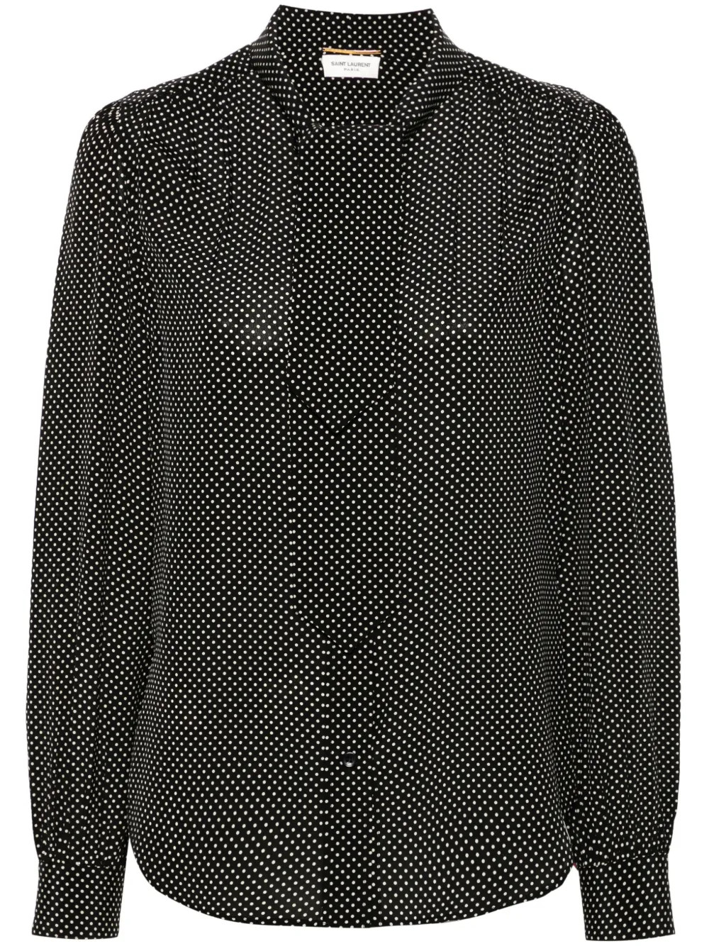 Saint Laurentpussy-bow polka-dot blouse | Farfetch Global