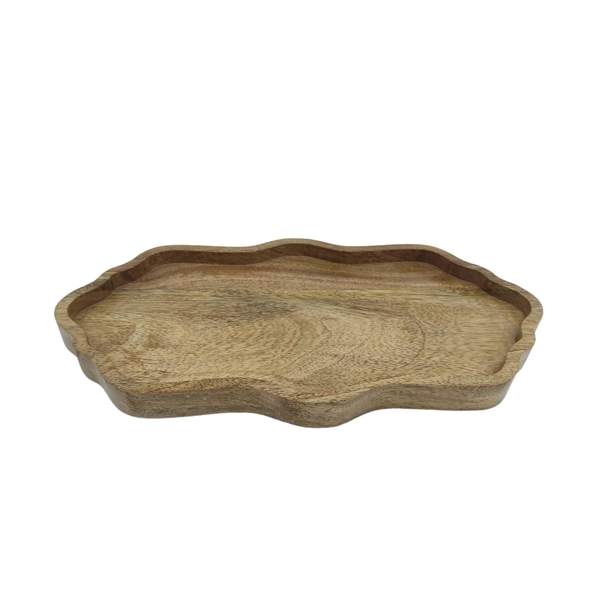 Everyday Decor Wavy Shaped Wooden Tray Home Decor | Kohl's