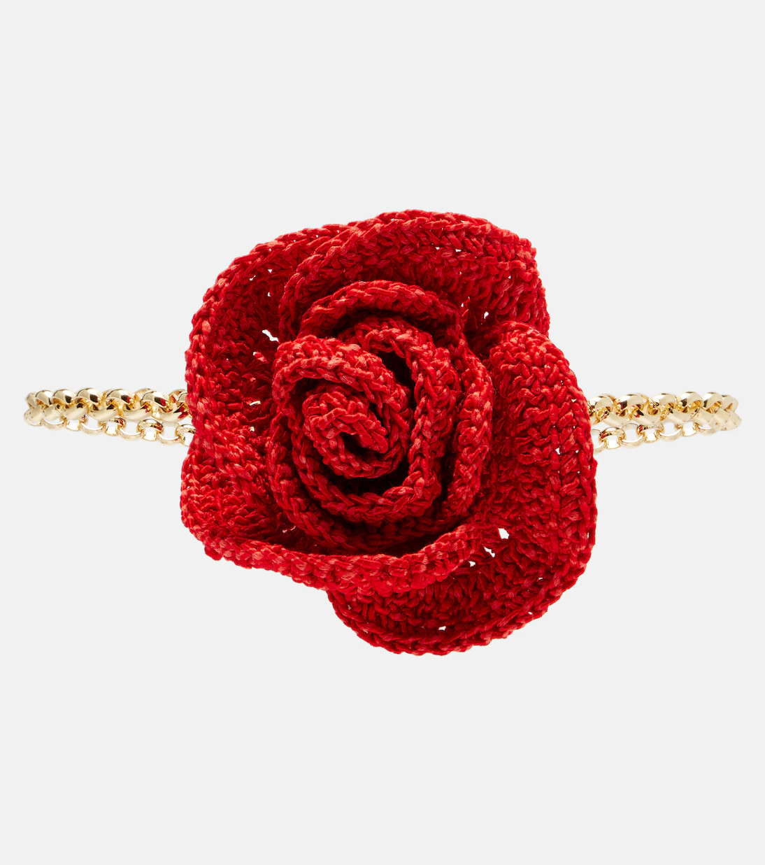 Crochet floral-appliqué gold-plated necklace | Mytheresa (INTL)