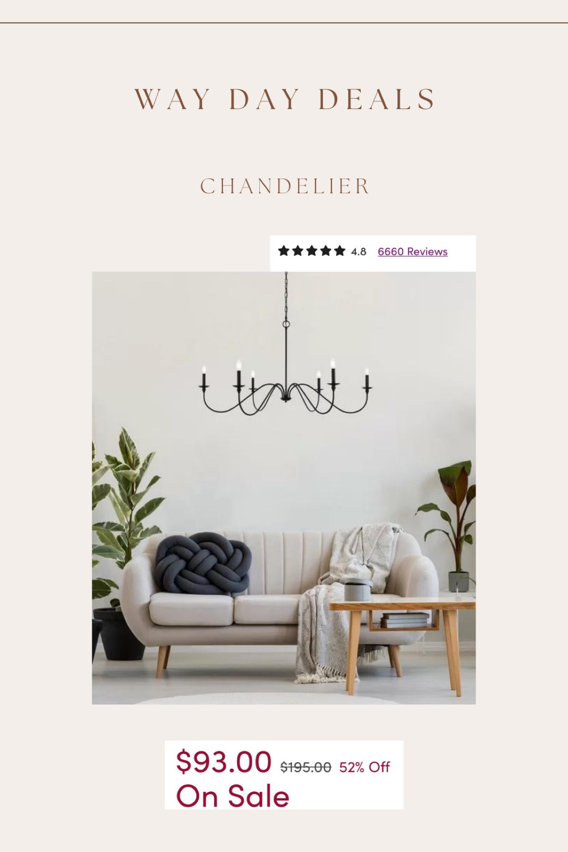 Amazing deal for this highly rated, designer inspired chandelier! The perfect bedroom, dining room, living room, office chandelier 