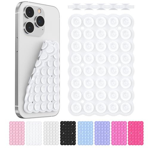 Silicone Suction Cup Phone Mount Double-Sided, Sticky Grip Suction Phone Case Mount for iPhone & Android, Hands-Free Phone Accessories for Tiktok Videos & Selfies (Clear) | Amazon (US)