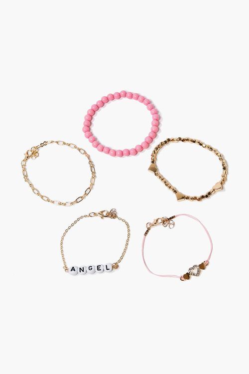 Angel & Heart Charm Bracelet Set | Forever 21 (US)