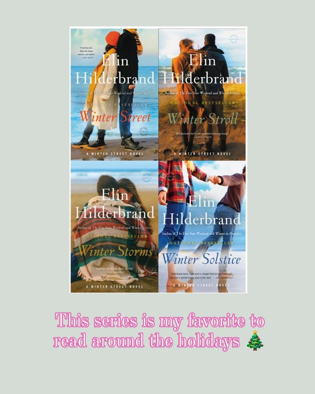 Elin Hilderbrand book series: Winter Street, Winter Stroll, Winter Storms, Winter Solstice, holiday reads, Christmas reads

#LTKHoliday #LTKSeasonal