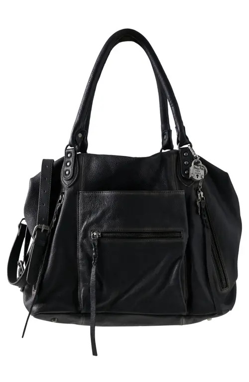 Free People We The Free Emerson Lambskin Leather Tote in Coal at Nordstrom | Nordstrom