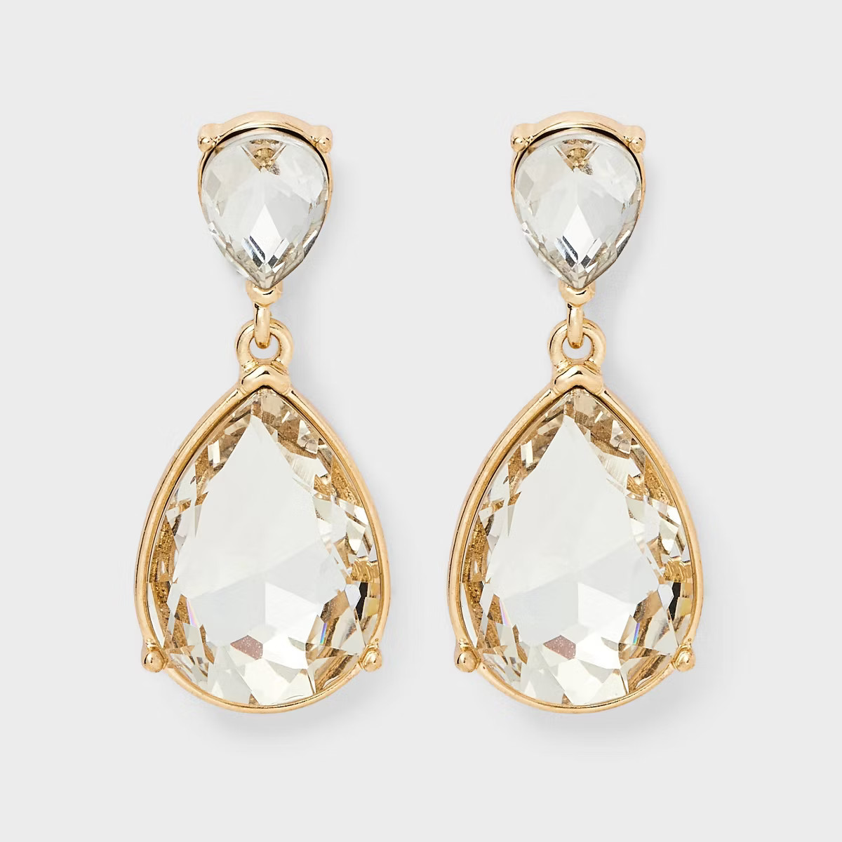 Double Stone Teardrop Earrings - A New Day™ Gold | Target