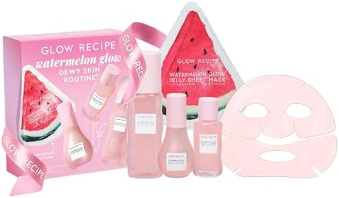 Glow Recipe Watermelon Glow Dewy Skin Routine Kit - Full Size Dew Drops Serum, Full Size Pink Jui... | Amazon (US)