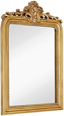 Hamilton Hills Top Gold Baroque Wall Mirror | Rich Old World Feel Framed Beveled Elegant Glass Mi... | Amazon (US)
