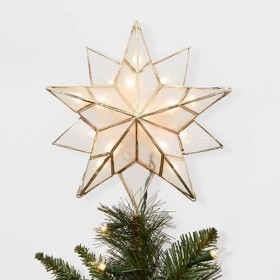 13in Lit Gold Metal and Capiz Star Tree Topper - Wondershop™ | Target