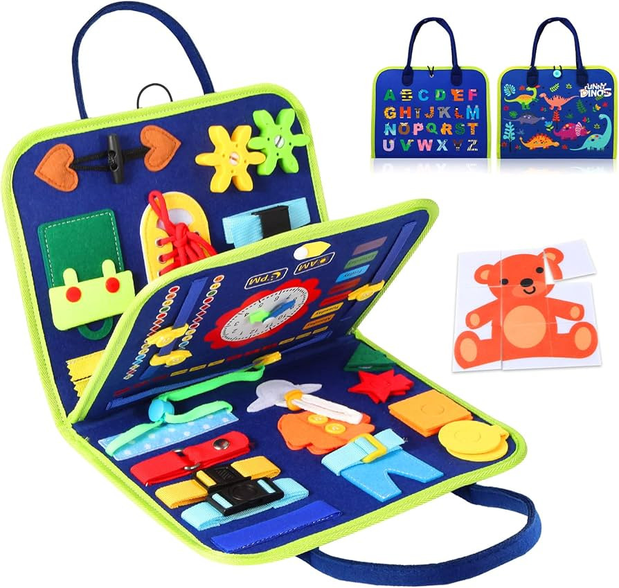 Busy Board for 1 Year Old, Montessori Toys for 2 Year Old, Baby Sensory Toys for Toddlers 1-3, Fi... | Amazon (US)