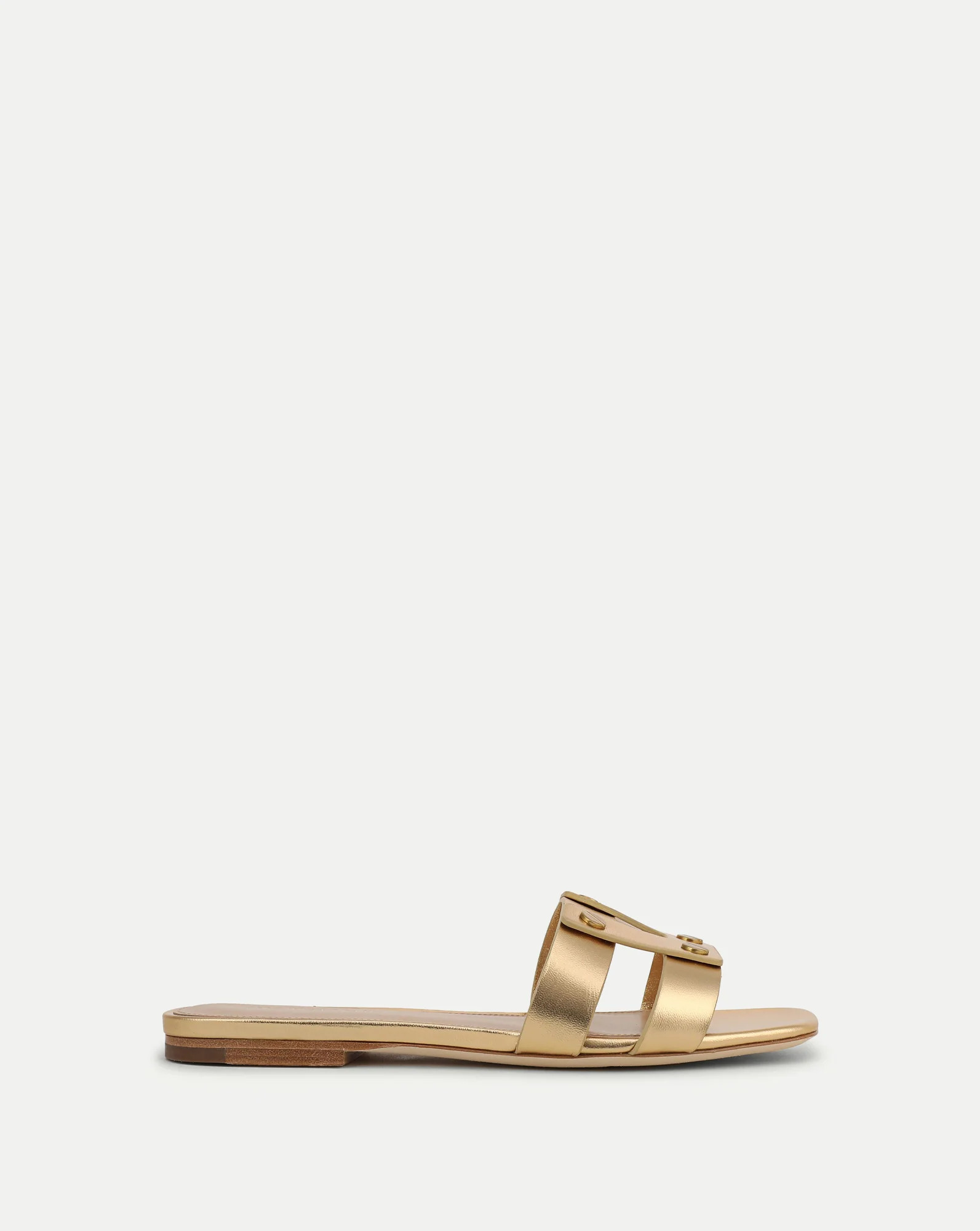 Via Slide Sandal in Pale Gold | Veronica Beard | Veronica Beard
