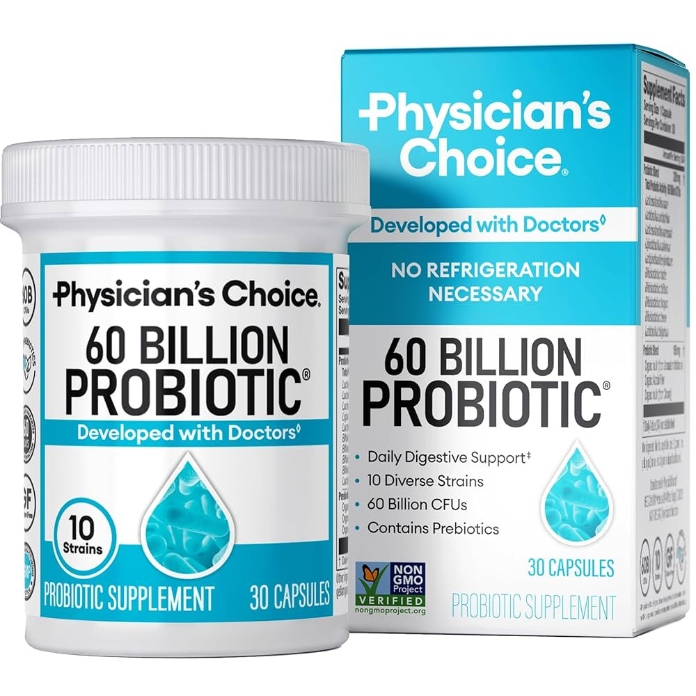 Physician's Choice Probiotics 60 Billion CFU - 10 Strains + Organic Prebiotics - Immune, Digestiv... | Amazon (US)