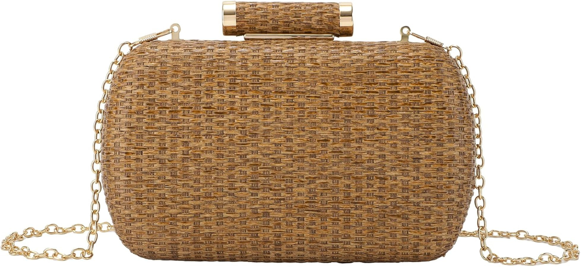 Lanpet Women’s Evening Handbags Elegant Straw Clutch Purse for Party Wedding Summer Beach Bag | Amazon (US)