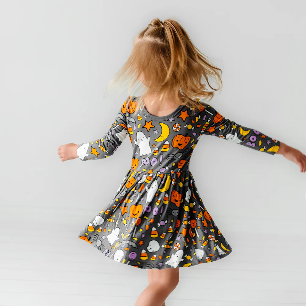 Hey Boo Twirl Dress with Bodysuit | Little Sleepies